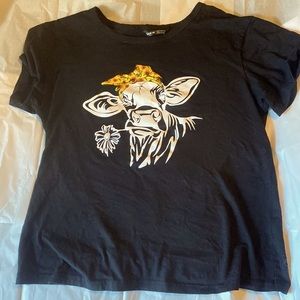 Cow and sunflower T-shirt